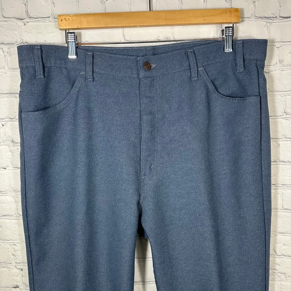 Vintage Levis Panatela Action Slacks Mens‎ 42x32 Blue Dacron Polyester Made USA